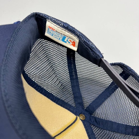 Kennedy Space Center NASA Trucker Hat USA Snap back Cap Navy Blue Men - Picture 5 of 8